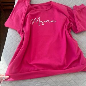 Mama Women's Pink Crew Neck Sweater